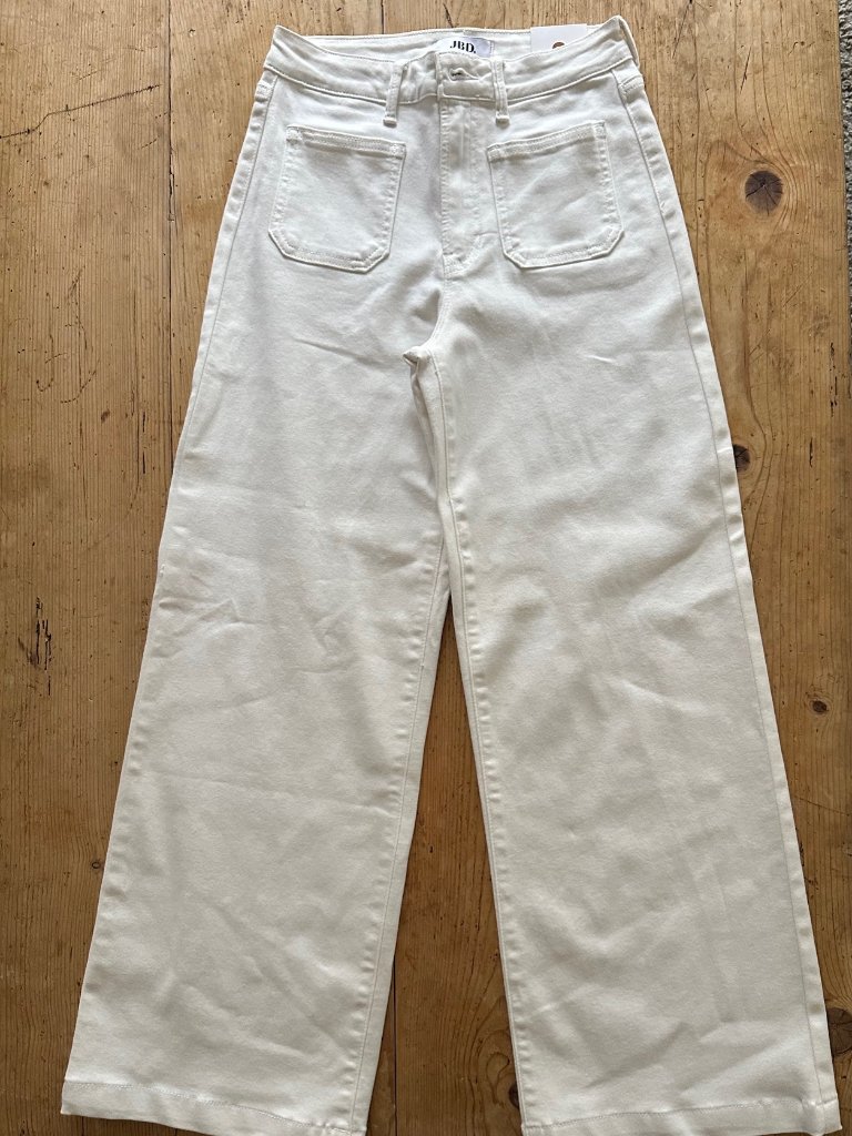 Jbd Off White Stretch Wide Leg Size 26